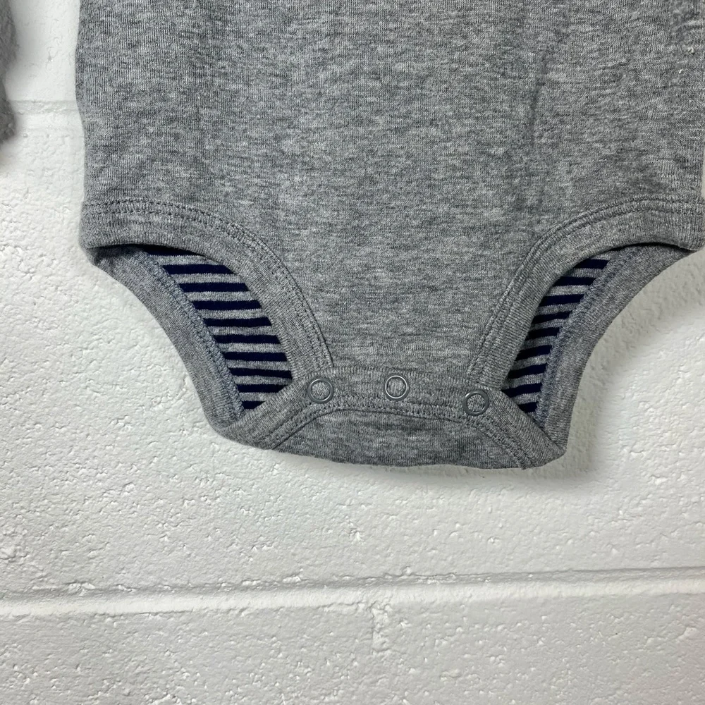 Osh Kosh B'Gosh Long Sleeve Gray Hoodie Bodysuit